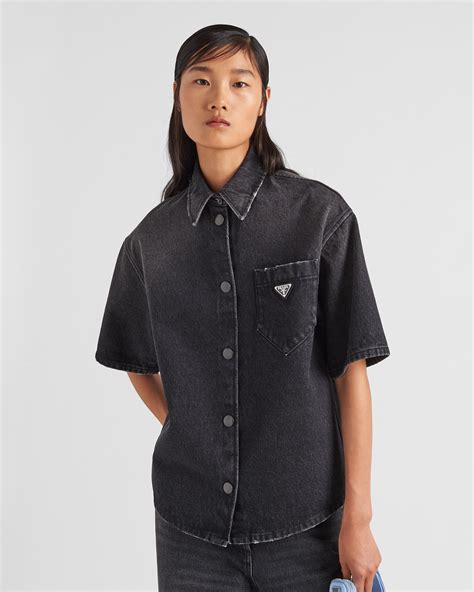 prada mens denim shirt|prada denim shirt women's.